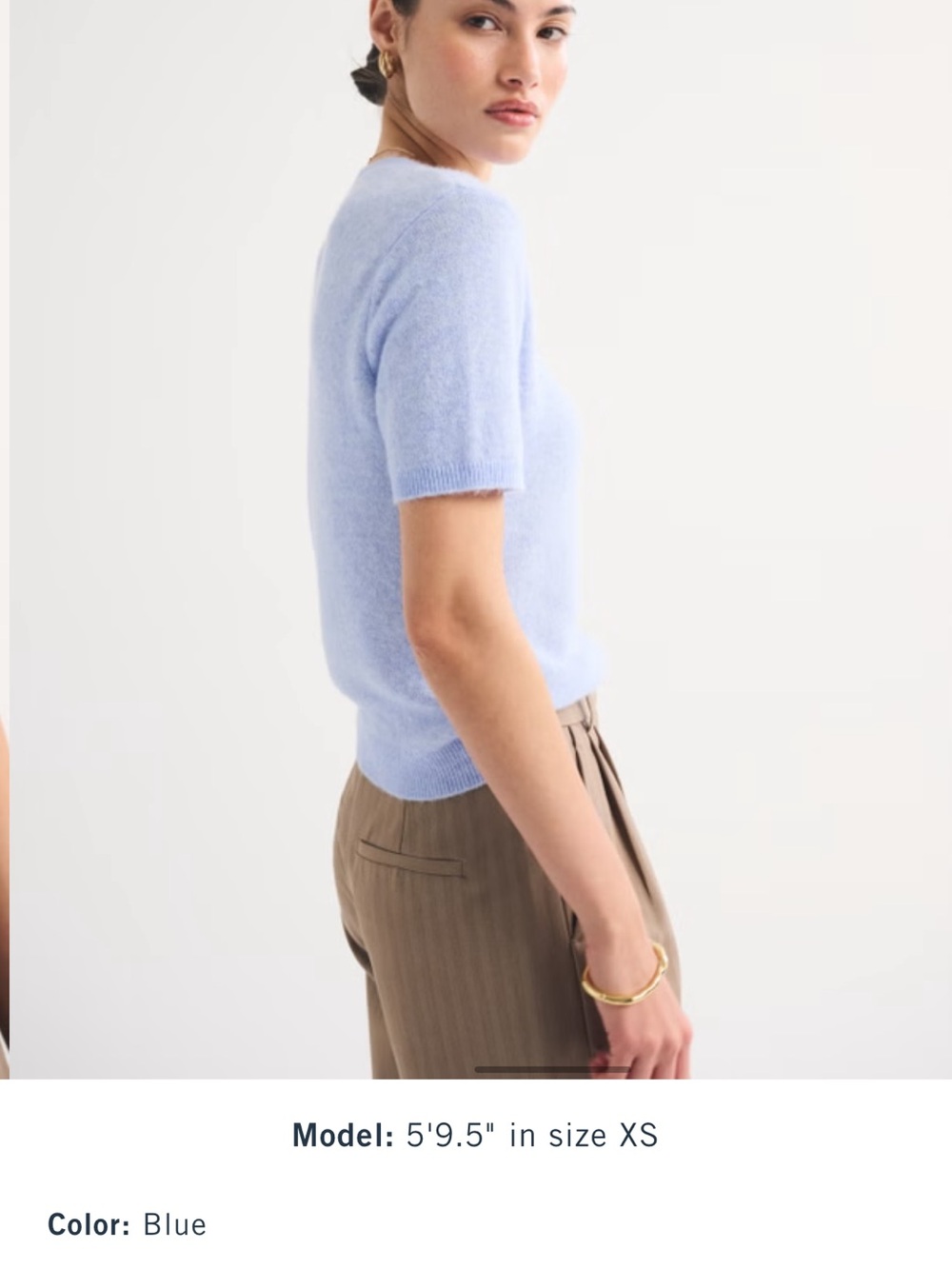 BRAND NEW: Abercrombie & Fitch Short Sleeve Crewneck Top - Light Blue size: M - Picture 4 of 7